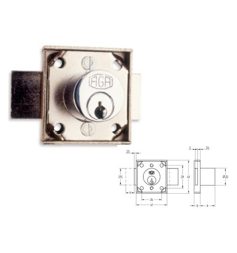 CERRADURA ARMAR AGA PUERT 168-35 CROMO