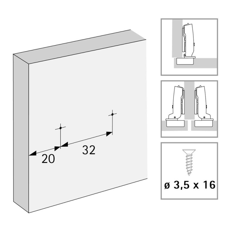 BASE SUPLEMENTO HETTICH 8099 C0 EXCENTRICA LONG SIN TACO ANTRACITA