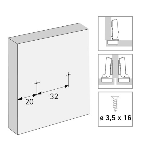 BASE SUPLEMENTO HETTICH 8099 C0 EXCENTRICA LONG SIN TACO ANTRACITA