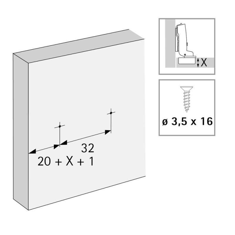 BASE SUPLEMENTO HETTICH 8099 C0 EXCENTRICA LONG SIN TACO ANTRACITA