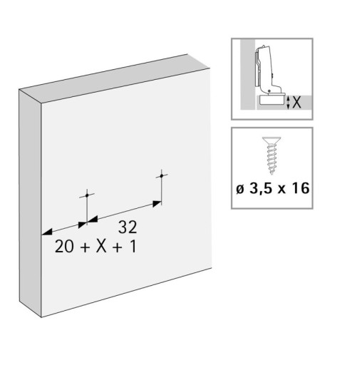 BASE SUPLEMENTO HETTICH 8099 C0 EXCENTRICA LONG SIN TACO ANTRACITA