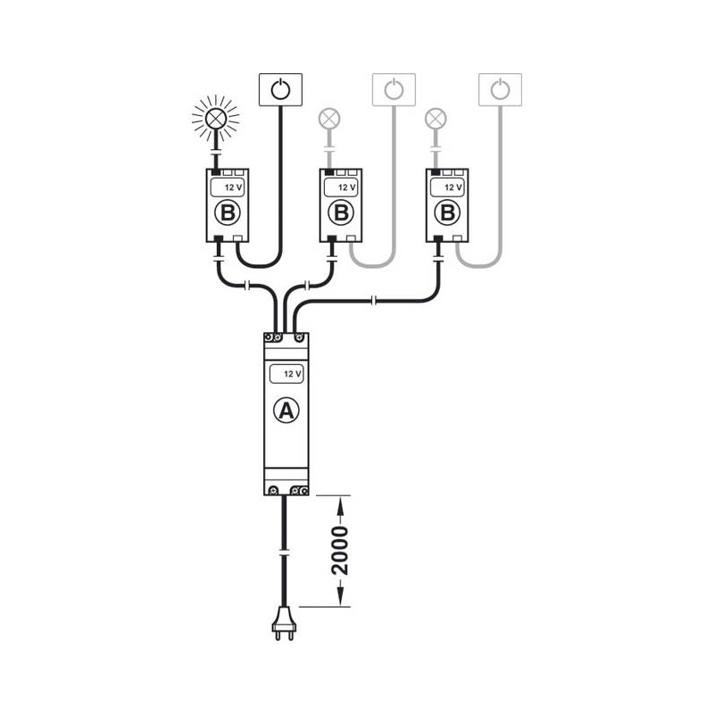 DISTRIBUIDOR CONMUTACION HAFELE GRIS LED