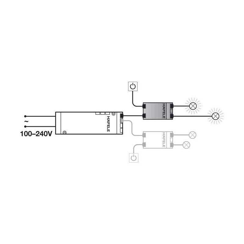 DISTRIBUIDOR CONMUTACION HAFELE GRIS LED