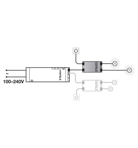 DISTRIBUIDOR CONMUTACION HAFELE GRIS LED