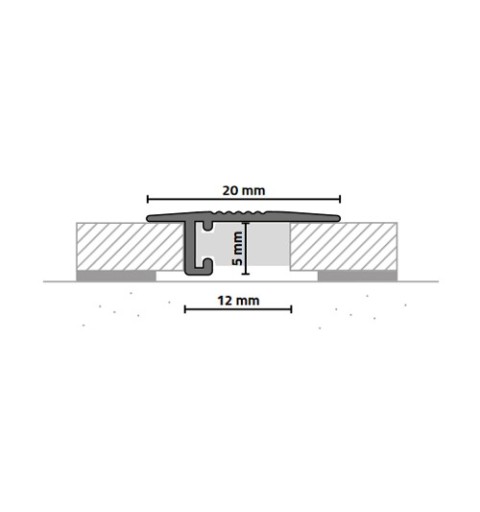 PERFIL DILATACION MINILEISTER TITANIO 2 MT REF.UL20X5