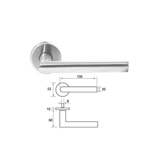 MANIVELA VARIETY TUBULAR TALIA CON ROSETA REDONDA INOX