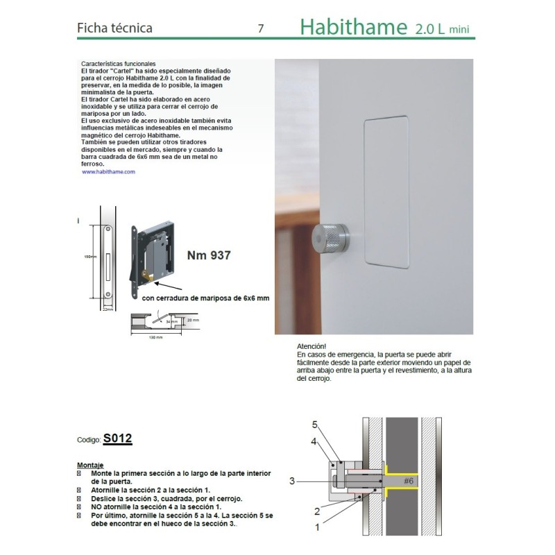 MULETILLA NOHA MAGNETICA S012 WC INOX