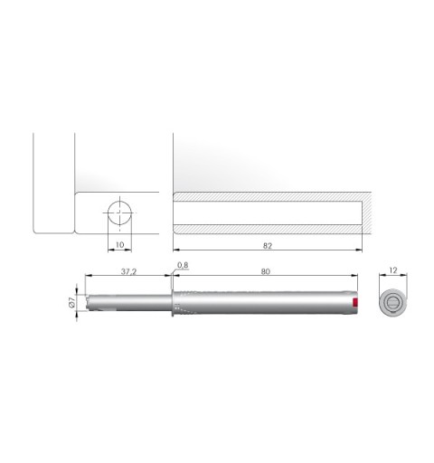 PULSADOR ITALIANA FERRAMENTA SOBREPONER STRONG MAGNETICO LARGO