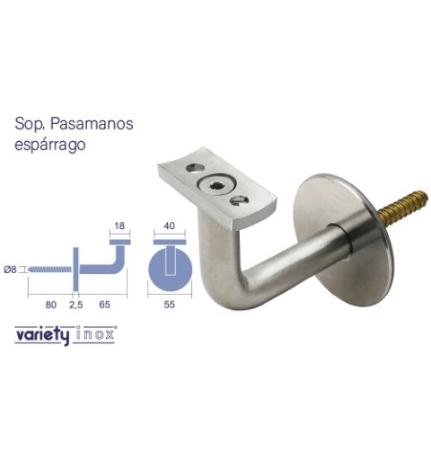 SOPORTE PASAMANOS VARIETY INOX 48X18X550