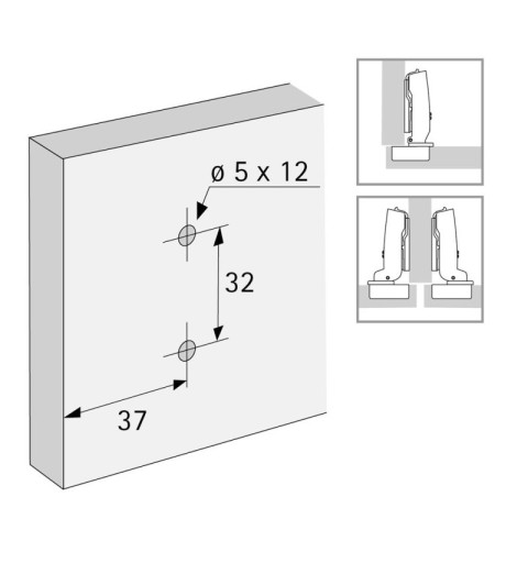 BASE SUPLEMENTO DE BISAGRA HETTICH 8099 C3 TOP EXCENTRICA CON TACO