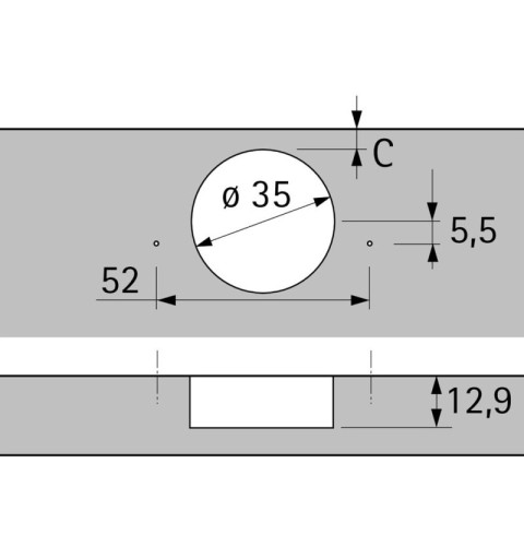 BISAGRA HETTICH CON FRENO SIN TACO 110º SISTEMA SENSYS