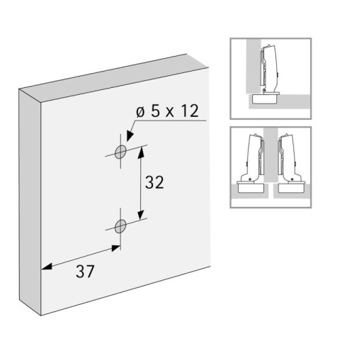 BASE SUPLEMENTO DE BISAGRA HETTICH 8099 C0 TOP EXCENTRICA CON TACO