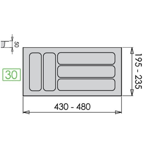 CUBERTERO N05 4TH M-30 NOBAT GRIS