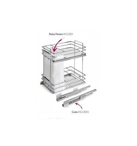 BOTELLERO PANERO/ESPECIERO PLASTIMODUL 300MM LUXE CON FRENO