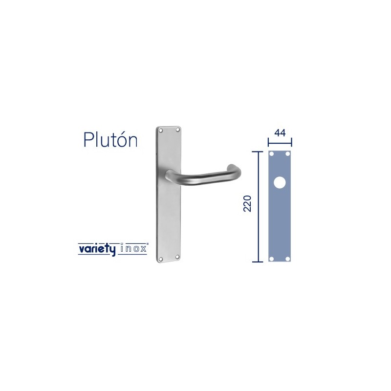 MANIVELA VARIETY TUBULAR PLUTON´19/R CON PLACA CUADRADA INOX