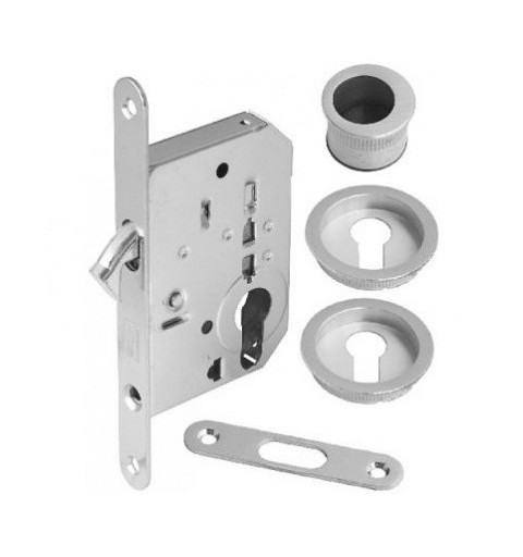 CERRADURA DE GANCHO Y LLAVE PARA PUERTA CORREDERA REDONDO